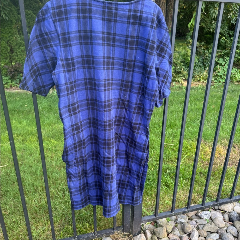 GAP Blue and Black Casual round neck Midi Dress. With pockets - Picture 3 of 4